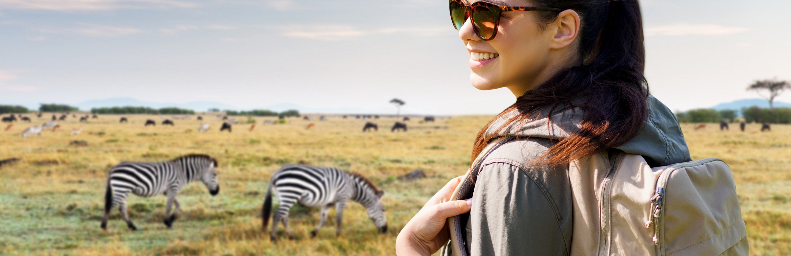 Südafrika Familienreise auf Safari - Mädchen bei Zebras